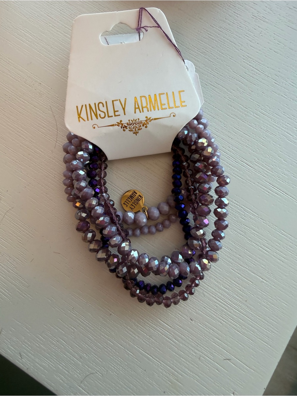 Kinsley Armelle Lilac and Deep Purple Multi-Strand Stretch Bracelet